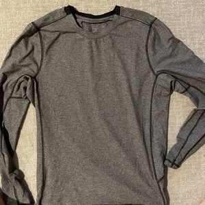 Men’s Lululemon Grey/Black Large Long Sleeve Running Shirt